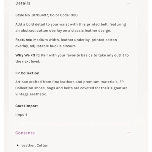 NWOT Free People Moving To Mars Cotton Leather Aztec Print Belt Green Size XS/S - Picture 6 of 12